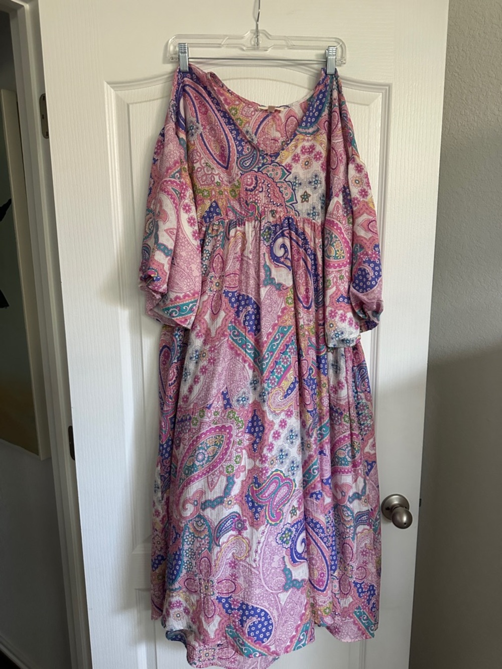 Boho Pink Paisley Maxi Dress